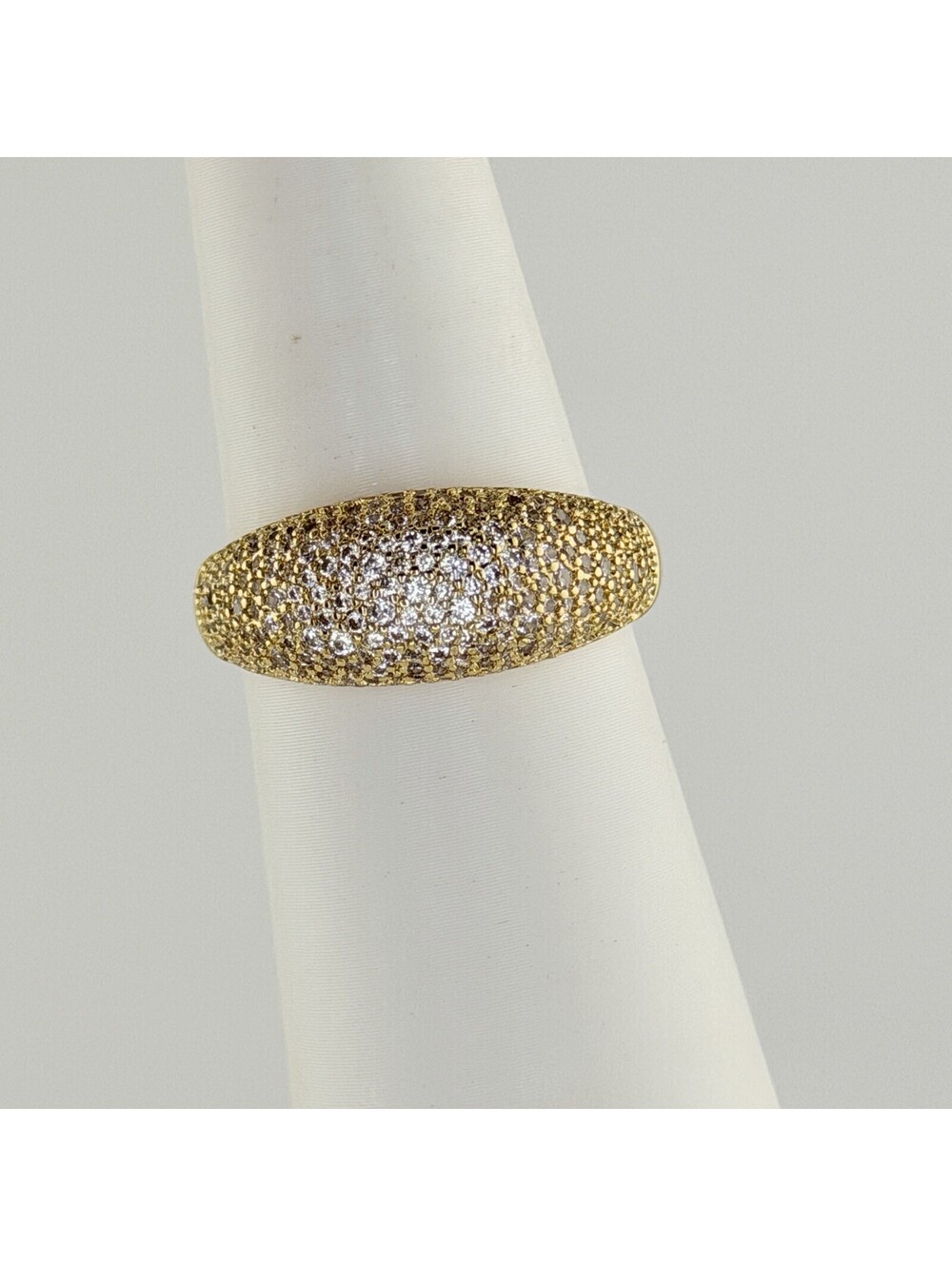 Bomb Party Pave Ring Sz 11 "I’m That Girl" Clear CZ on Yellow Gold